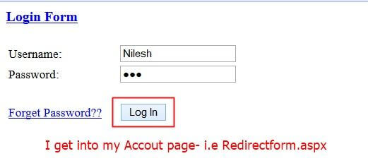 login form